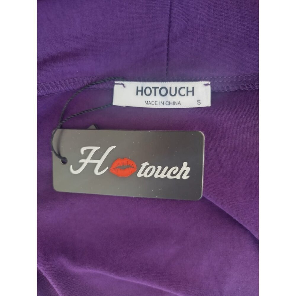 Hotouch Womens Purple Robe With Belt - Size S long Sleeve Rayon & Spandex. NWT - Picture 3 of 7